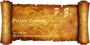 Pajzs Zakeus névjegykártya